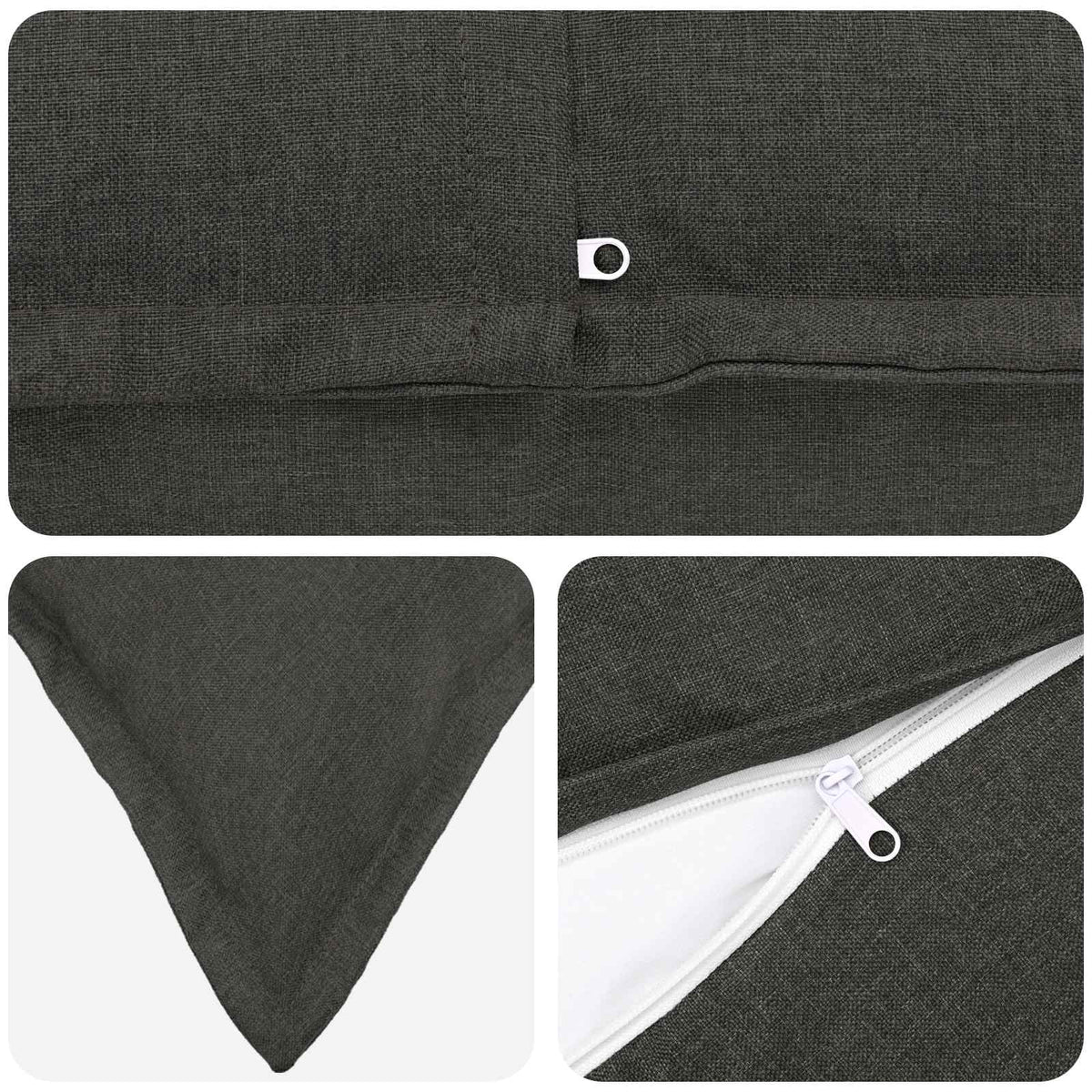 vidaXL Throw Pillow 6 pcs HOUTEN Dark Grey 40 x 80 cm Faux Linen 5