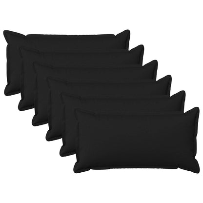 Throw Pillow HOUTEN 40 x 80 cm Faux Linen 6 Width 40 cm Length 80 cm Black