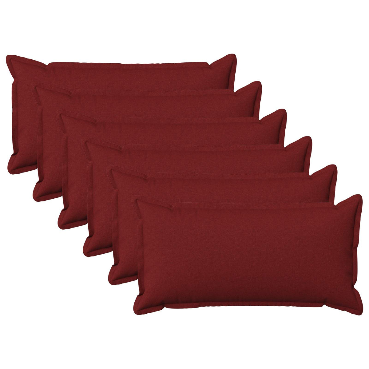 vidaXL Throw Pillow 6 pcs HOUTEN Wine Red 40 x 80 cm Faux Linen 2
