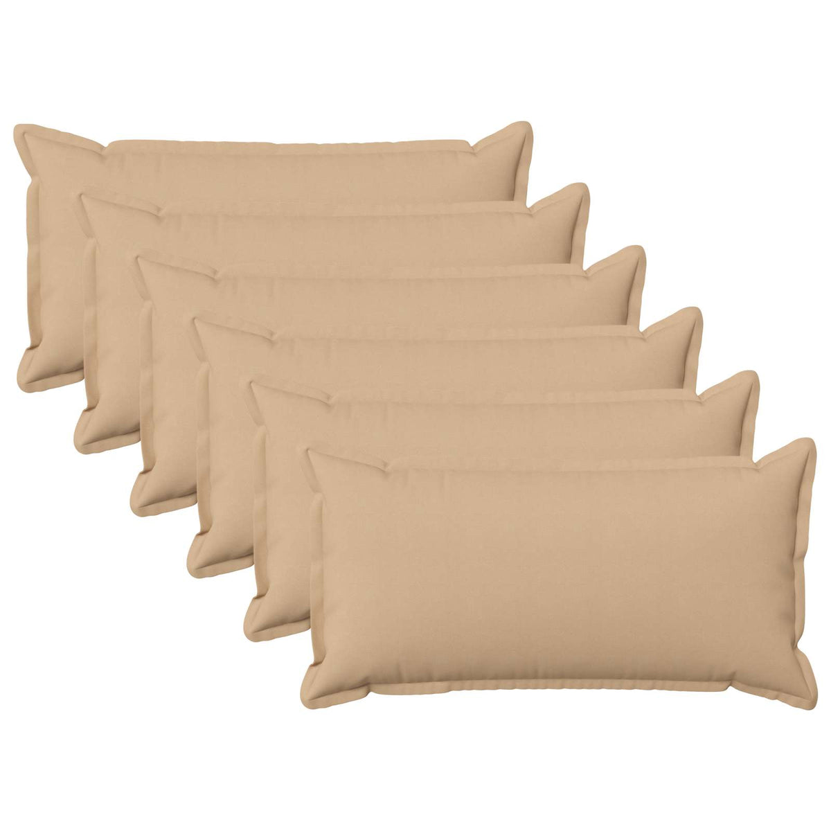 vidaXL Throw Pillow 6 pcs HOUTEN Cream 40 x 80 cm Faux Linen 2