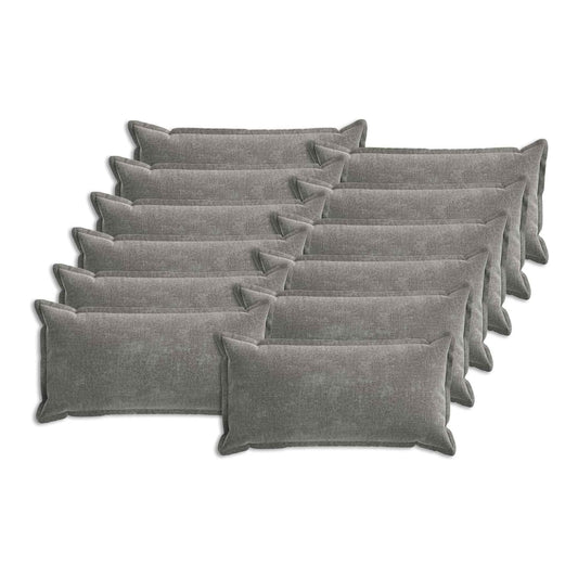 vidaXL Cushion with Pillow HOUTEN 12 pcs Dark Grey Chenille Fabric 2