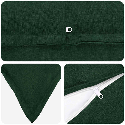 vidaXL Cushion with Pillow HOUTEN 2 pcs Dark Green Faux Linen 4