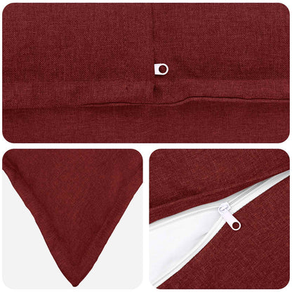 Cushion Pillow HOUTEN Wine Red Faux Linen