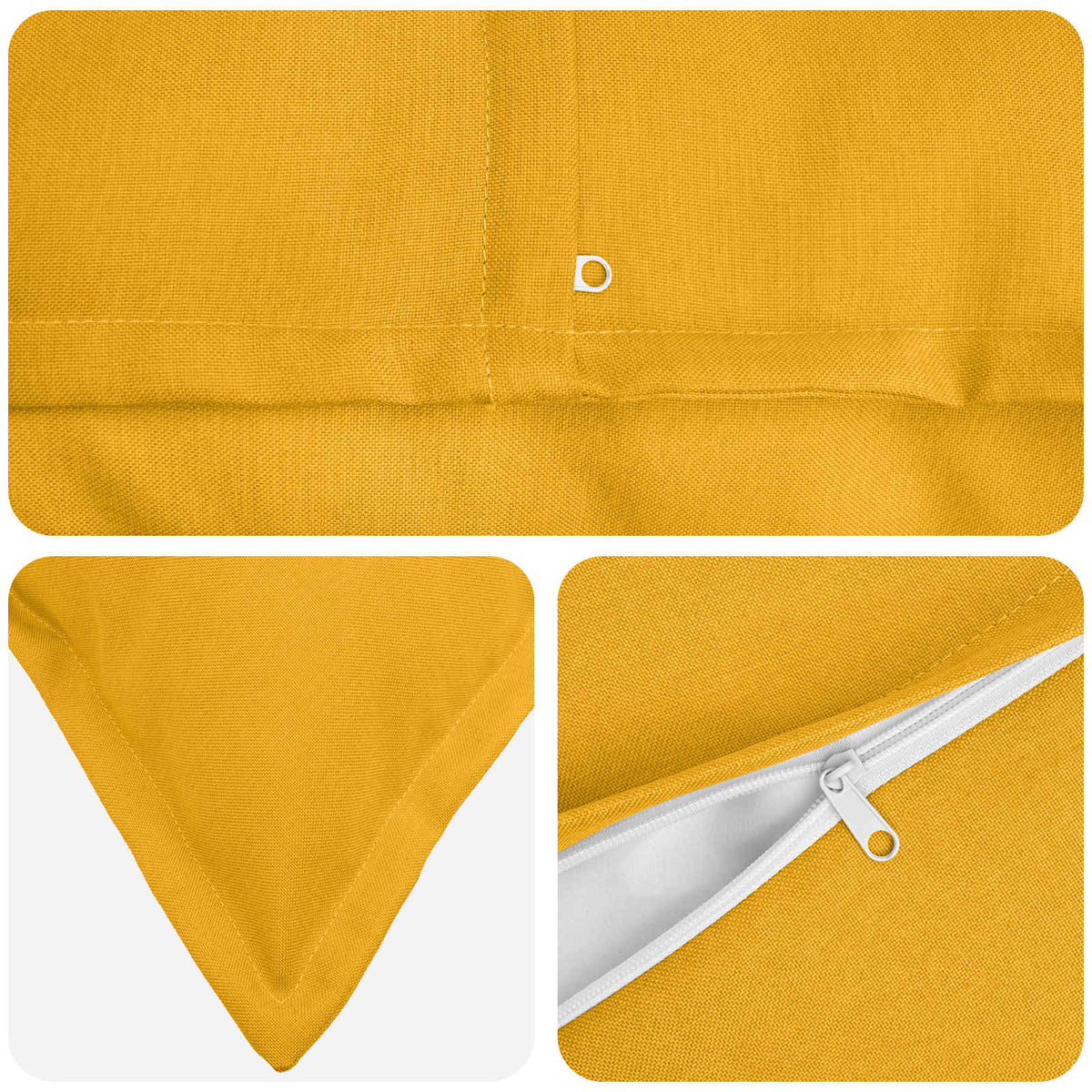 Cushion HOUTEN Light Yellow Faux Linen