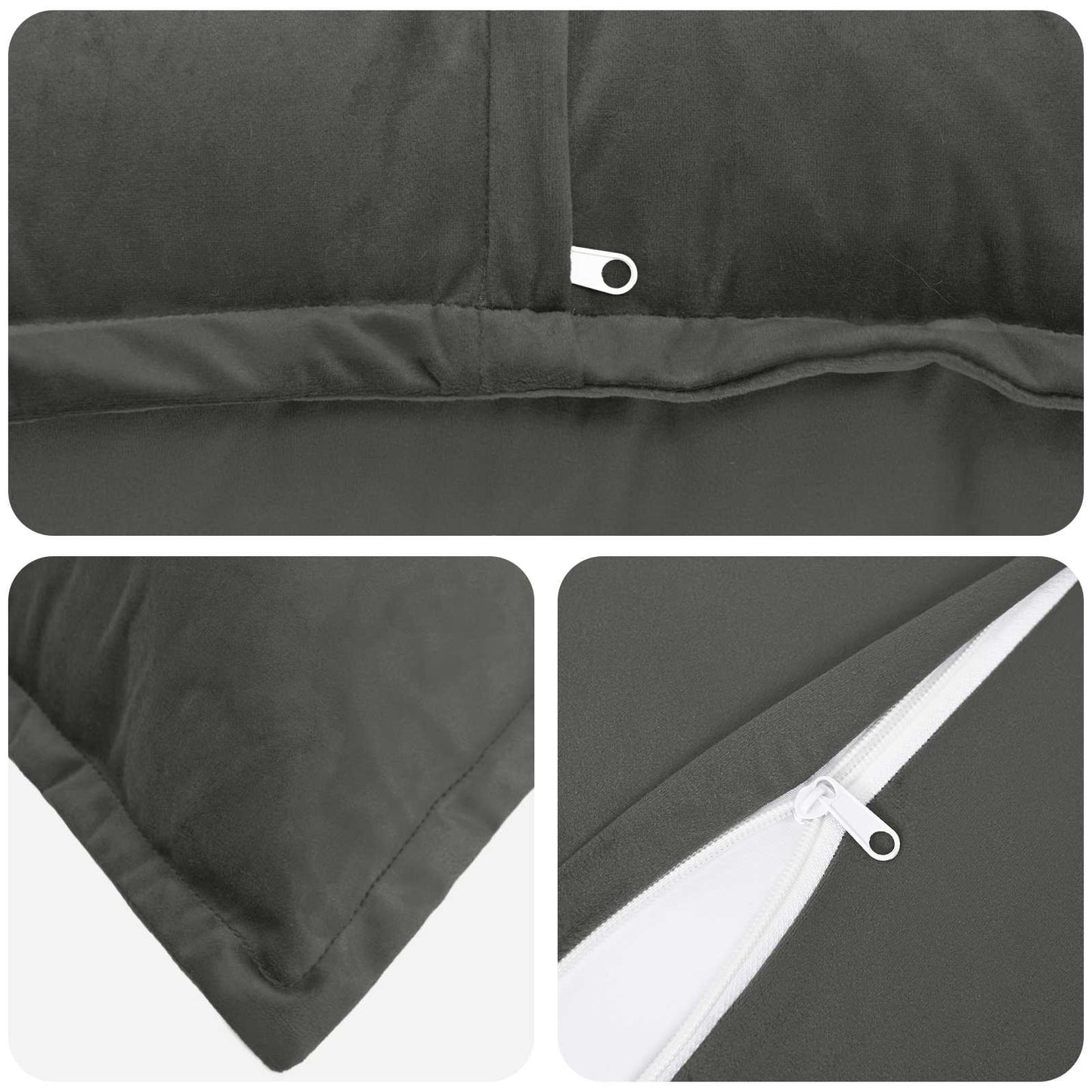 vidaXL Cushion with Pillow HOUTEN 2 pcs Dark Grey Velvet 5