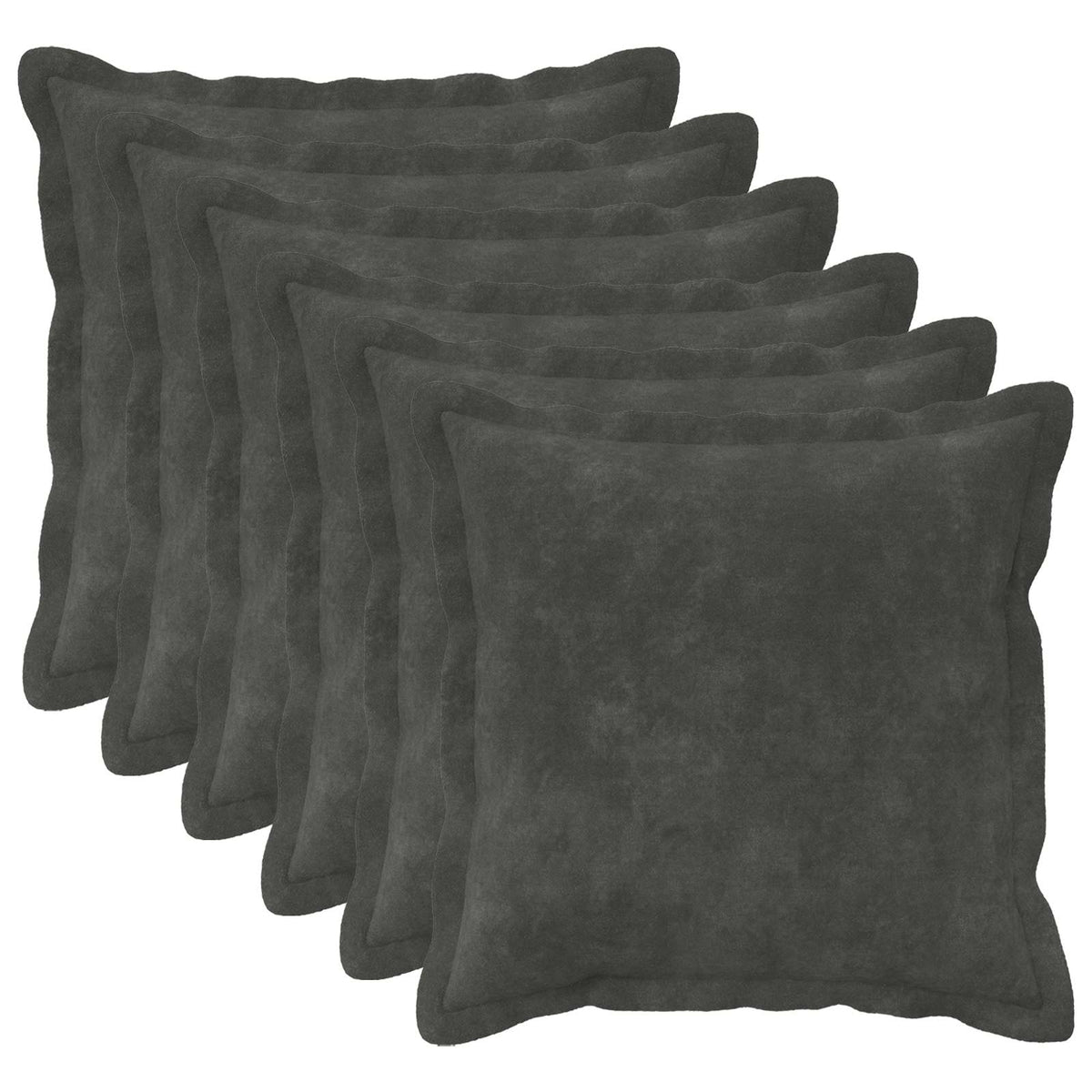 Cushion with Pillow HOUTEN 6 pcs Anthracite Microfiber Fleece