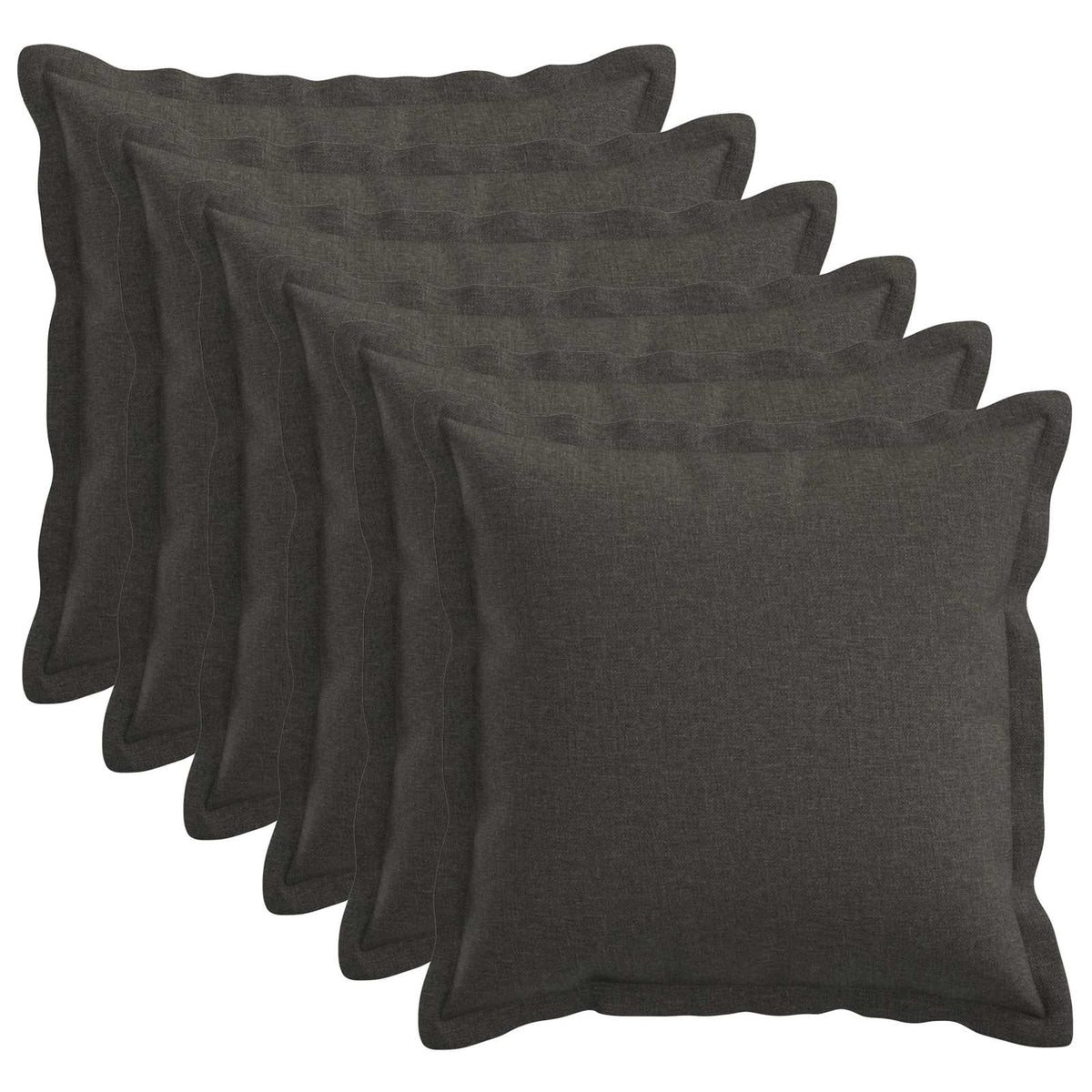 vidaXL Throw Pillow 6 pcs HOUTEN Dark Grey 50 x 50 cm Faux Linen 2