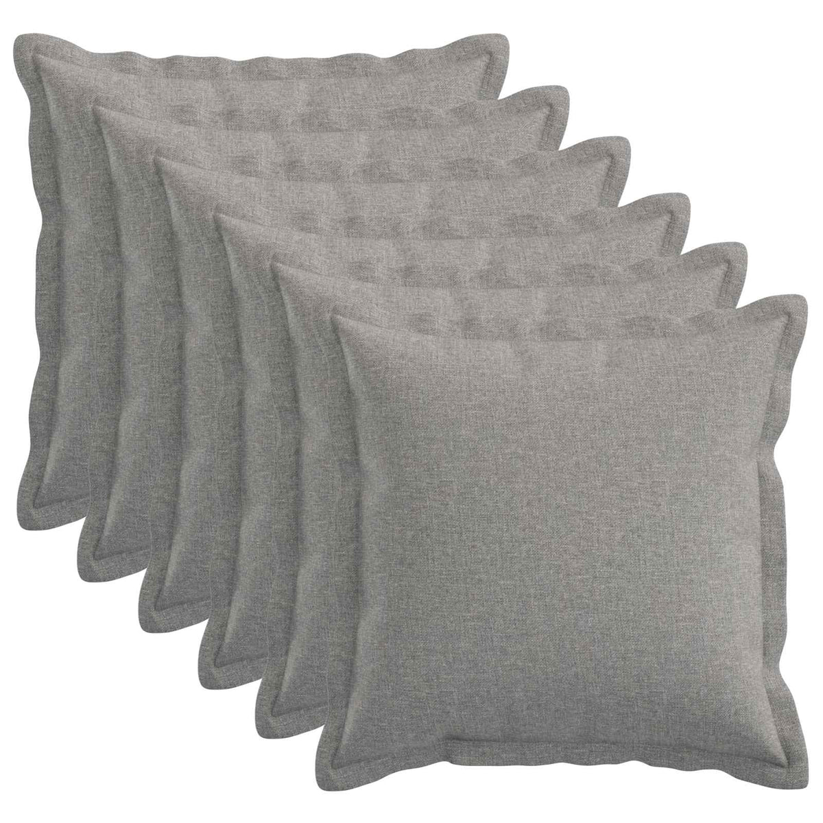 vidaXL Cushion with Pillow HOUTEN 6 pcs Cloud Grey Faux Linen 1