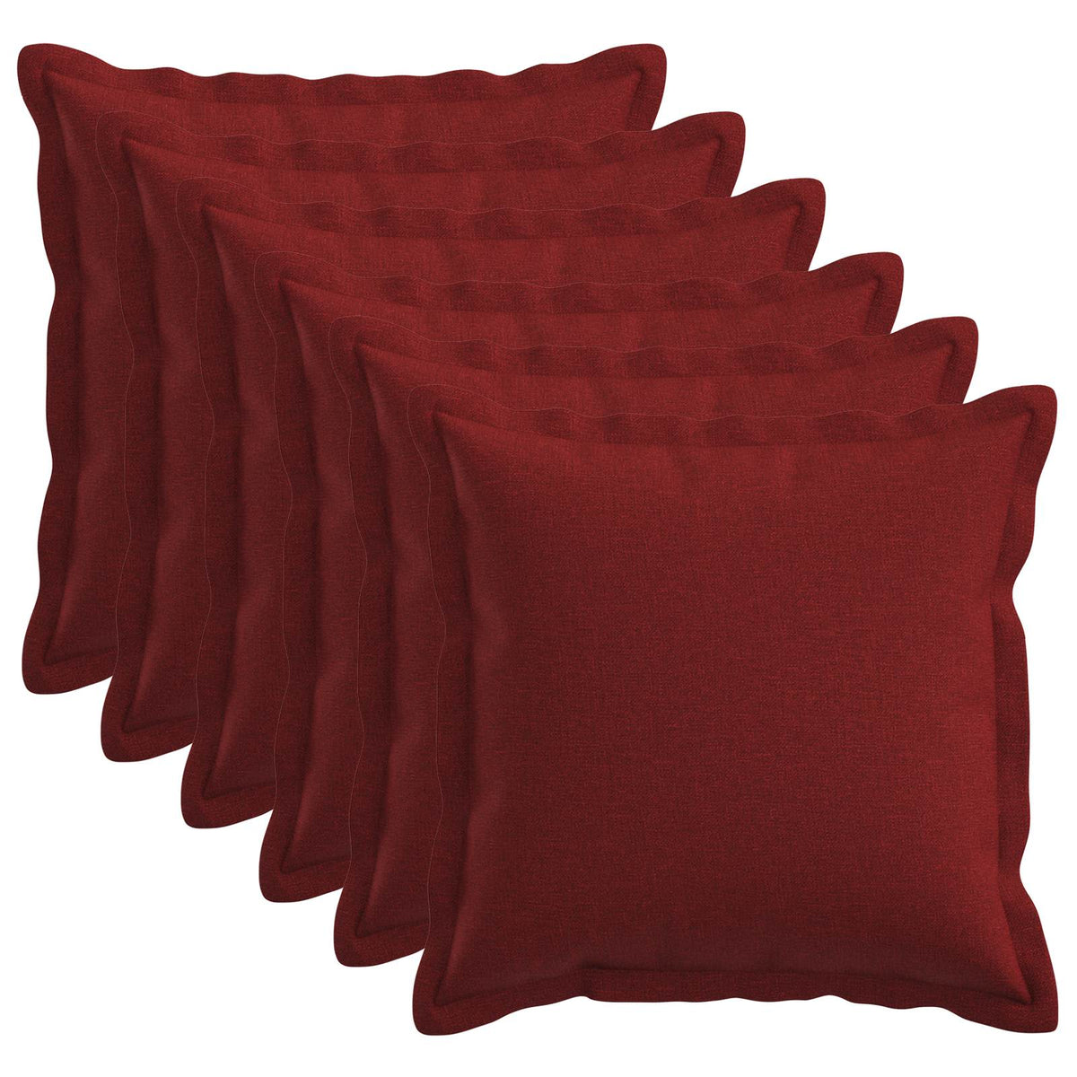 Throw Pillow HOUTEN Faux Linen Wine red