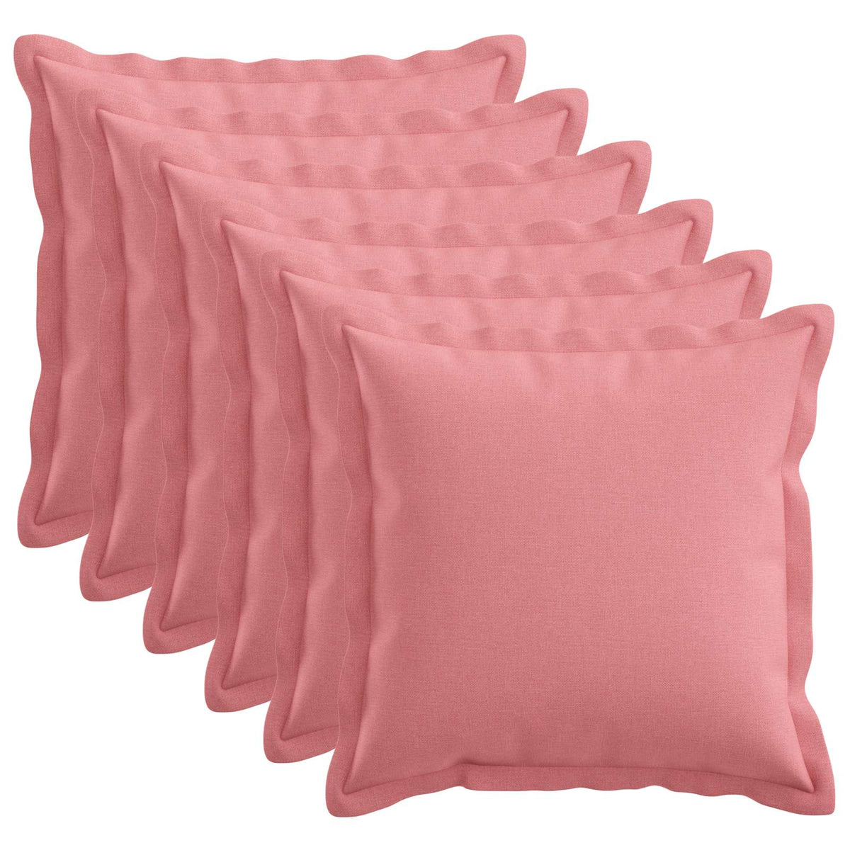 vidaXL Cushion with Pillow HOUTEN 6 pcs Pink Faux Linen 1