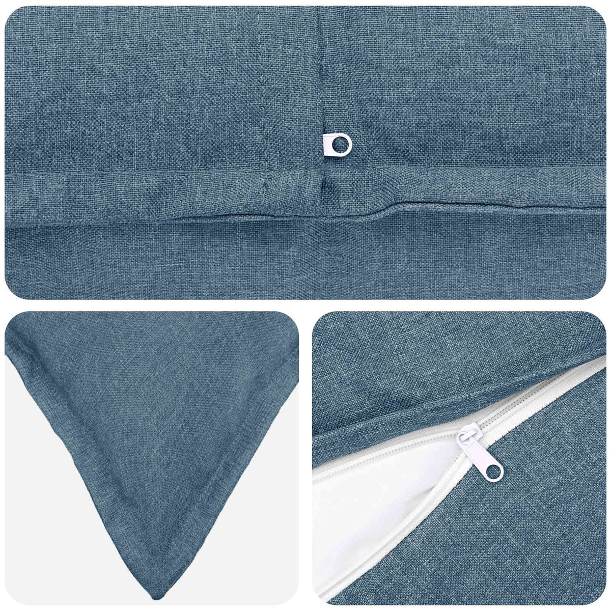 vidaXL Cushion with Pillow HOUTEN 6 pcs Jeans Blue Faux Linen 4