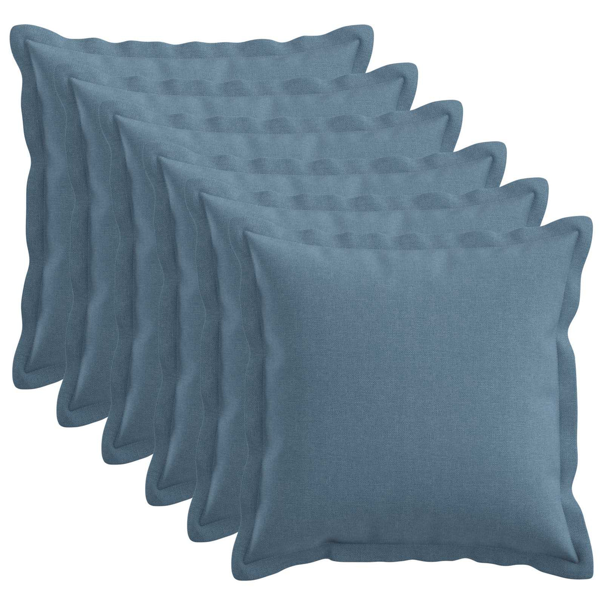 vidaXL Cushion with Pillow HOUTEN 6 pcs Jeans Blue Faux Linen 1