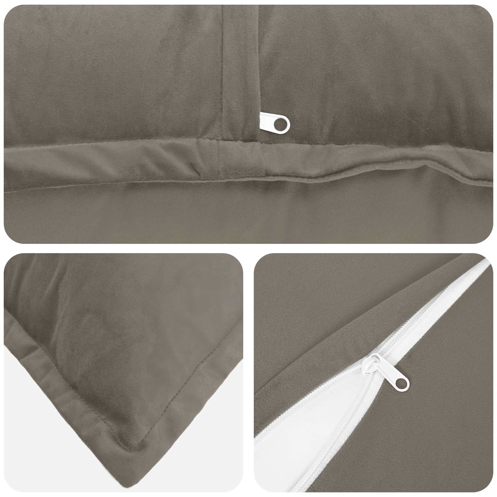 vidaXL Cushion with Pillow HOUTEN 6 pcs Light Grey Velvet 5