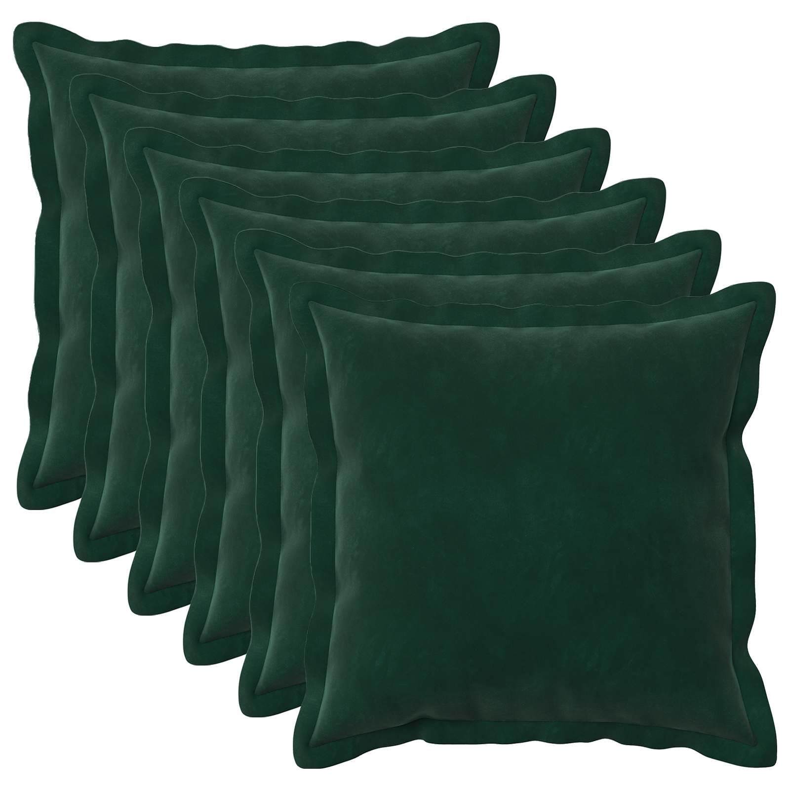 vidaXL Cushion with Pillow HOUTEN 6 pcs Dark Green Velvet 2