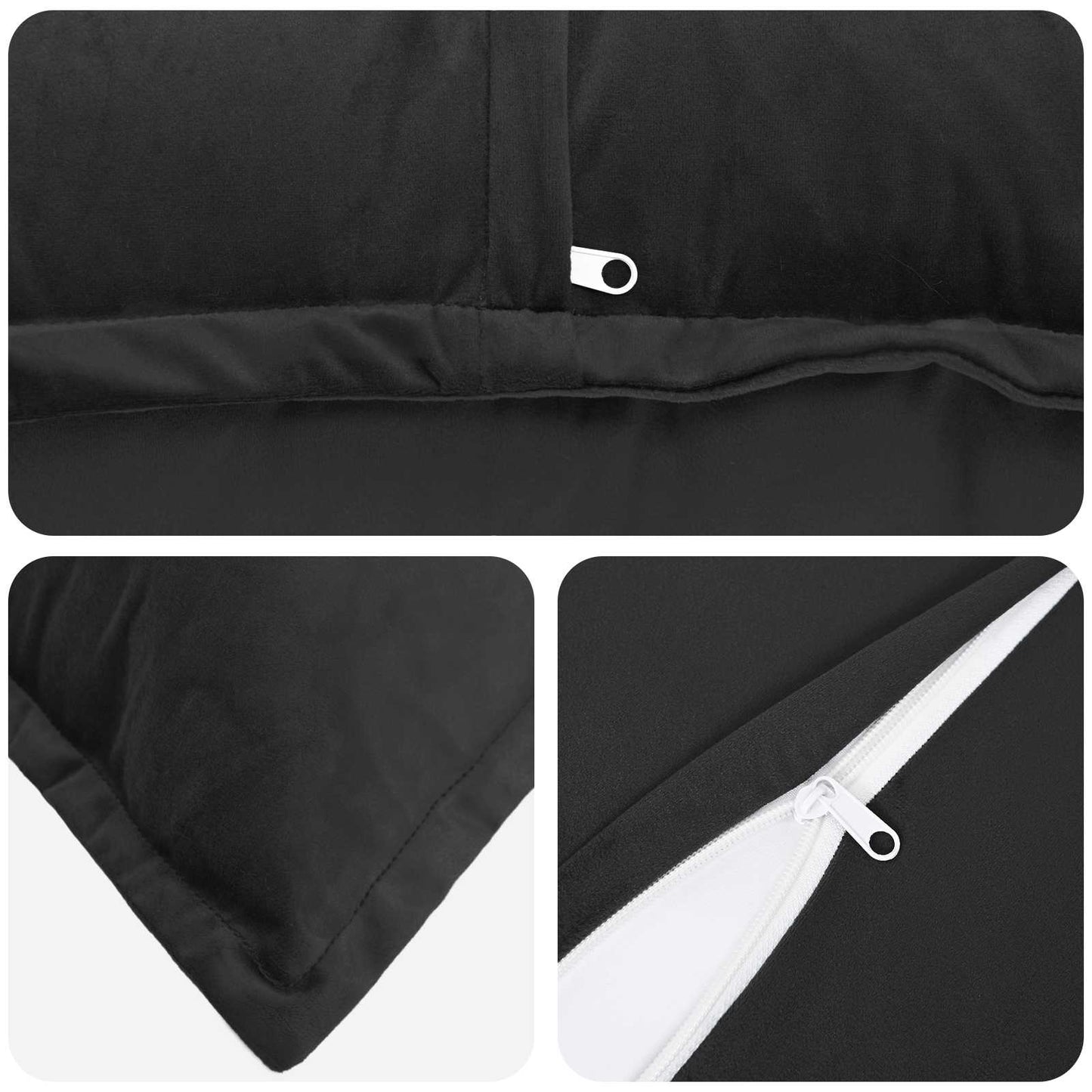 vidaXL Cushion with Pillow HOUTEN 6 pcs Black Velvet 5