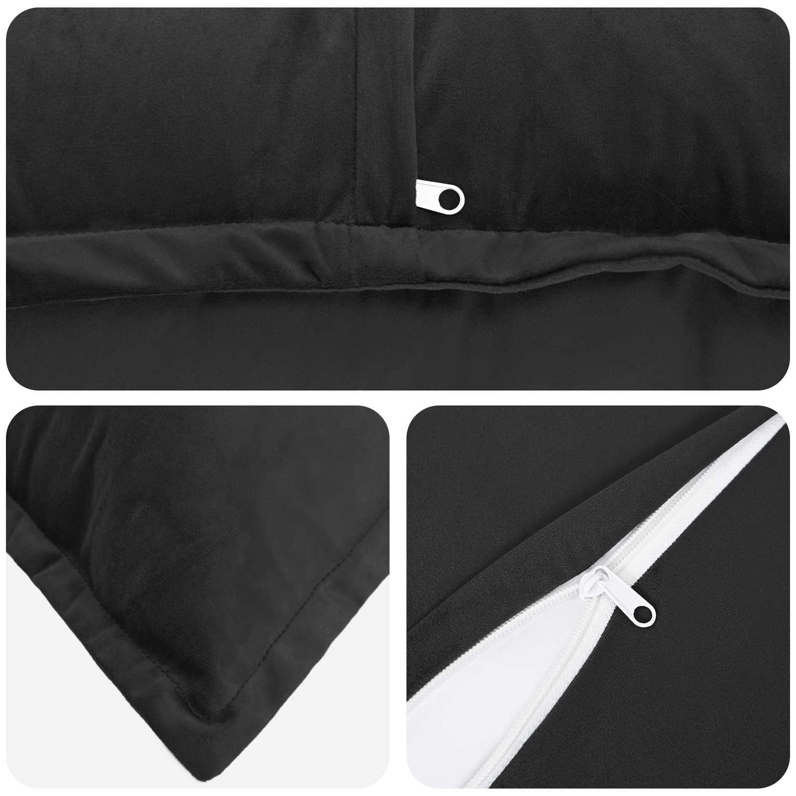 vidaXL Cushion with Pillow HOUTEN 6 pcs Black Velvet 5