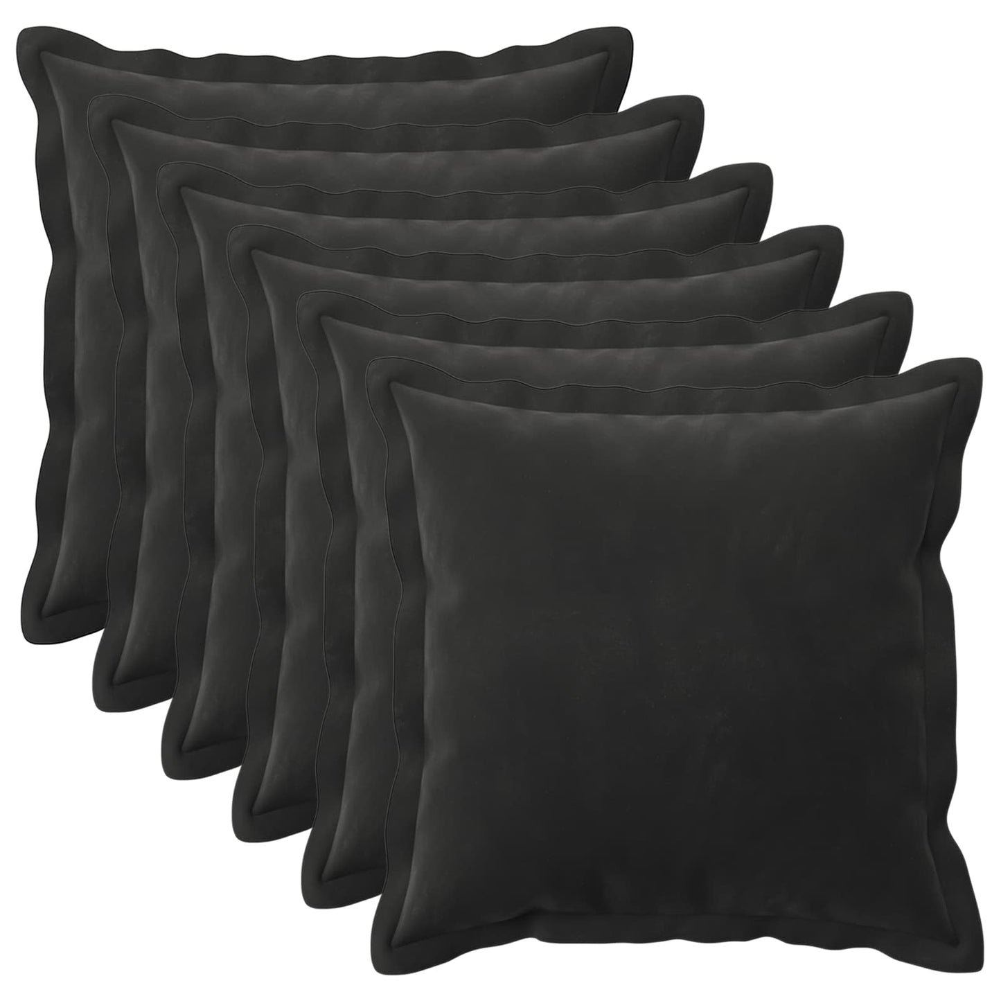 vidaXL Cushion with Pillow HOUTEN 6 pcs Black Velvet 2