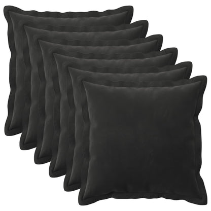 vidaXL Cushion with Pillow HOUTEN 6 pcs Black Velvet 2