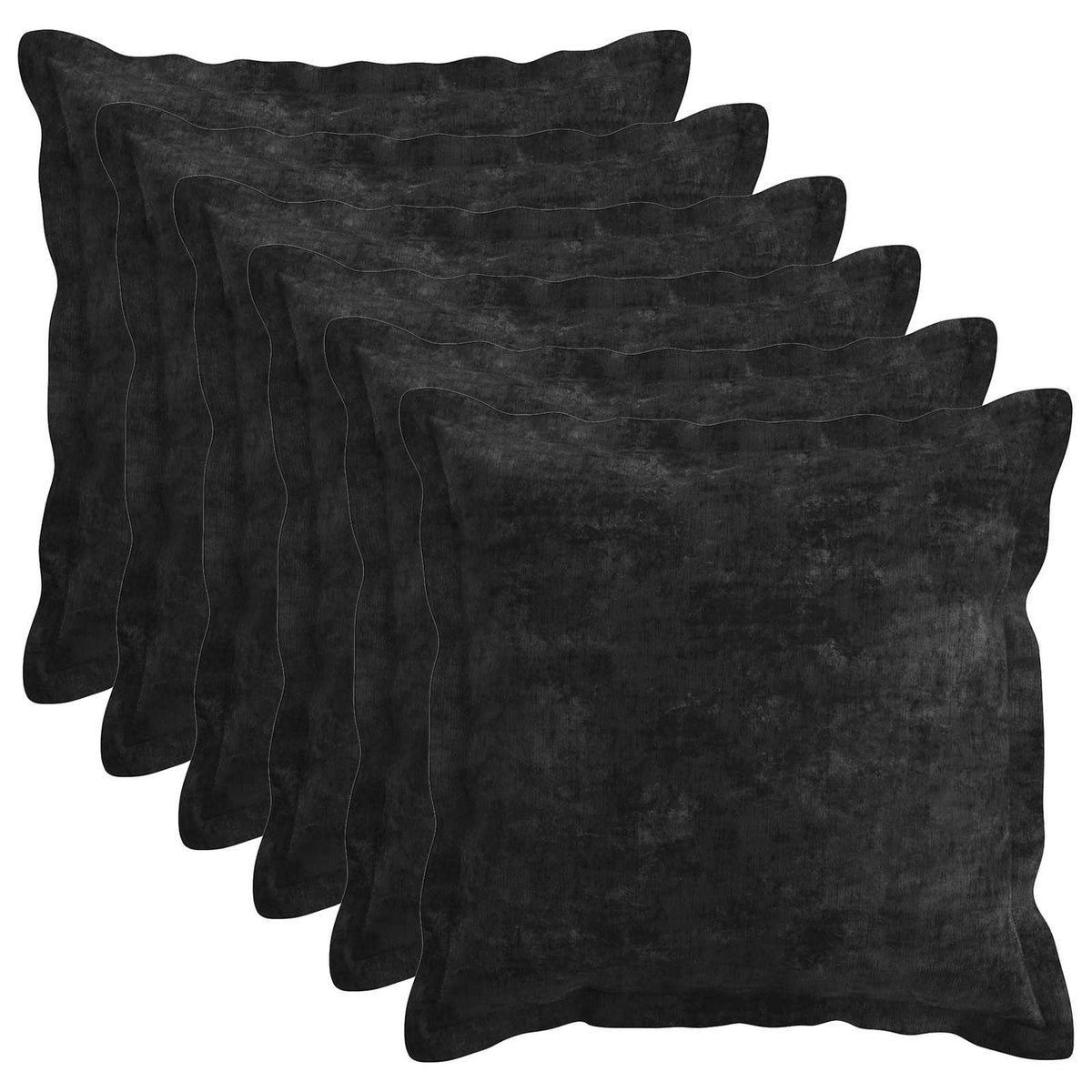 Throw Pillow HOUTEN 50 x 50 cm Chenille Fabric 6 Anthracite