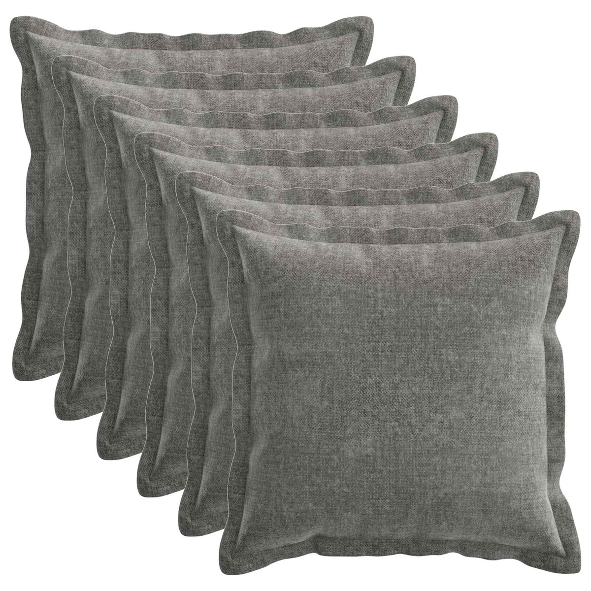 Throw Pillow HOUTEN 50 x 50 cm Chenille Fabric 6 Dark grey