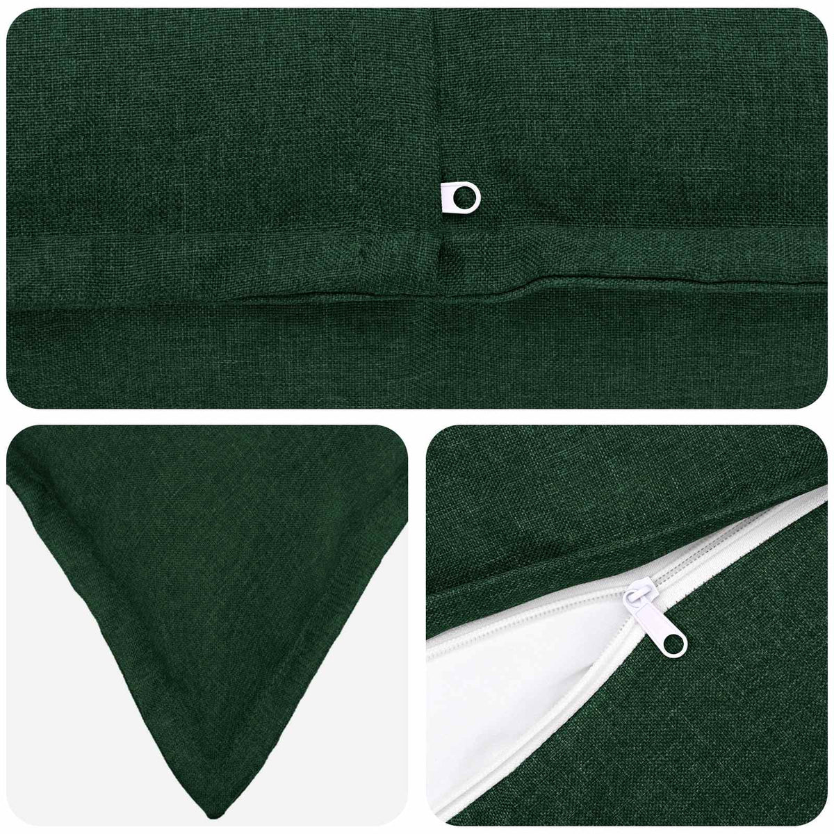 vidaXL Cushion with Pillow HOUTEN 2 pcs Dark Green Faux Linen 5