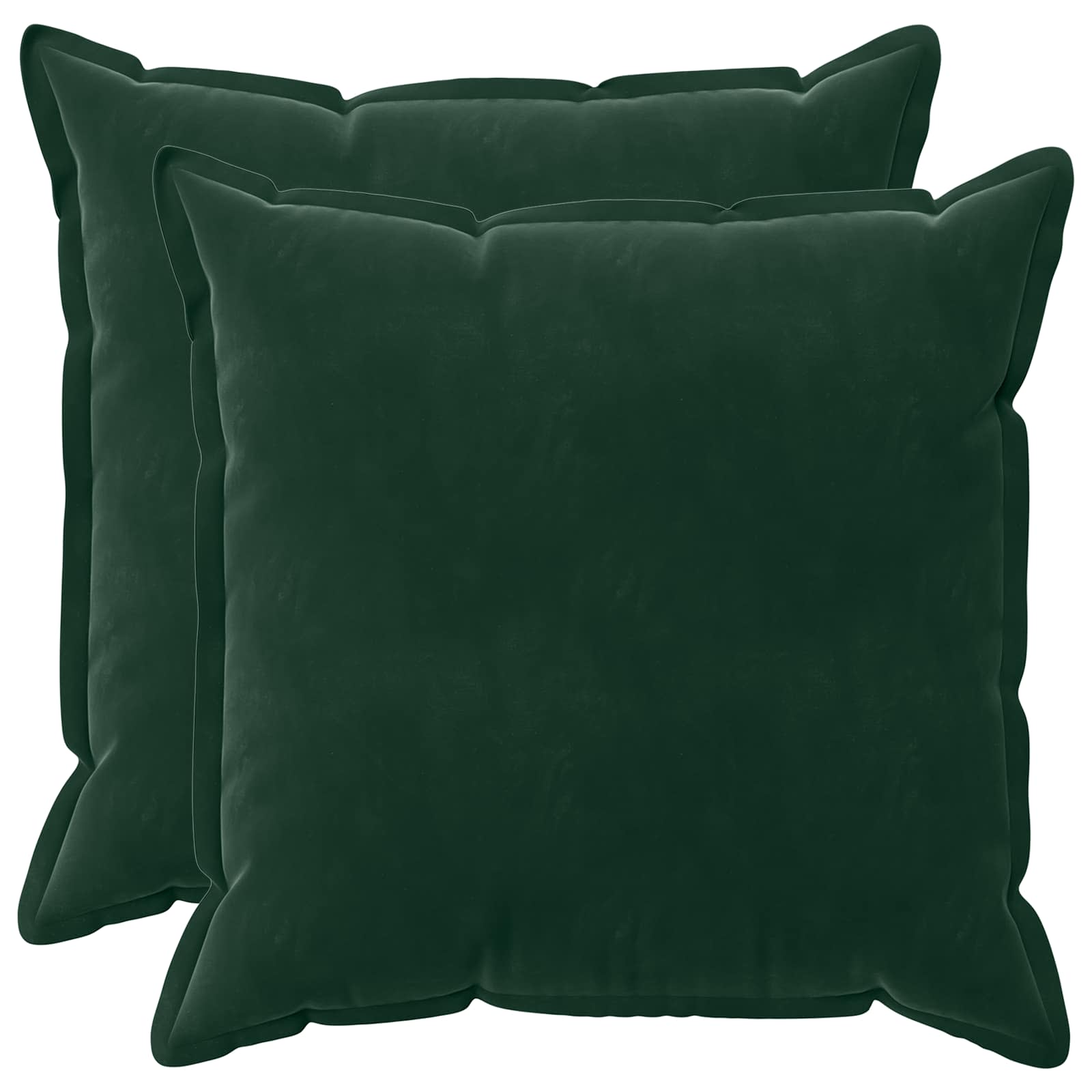 vidaXL Cushion with Pillow HOUTEN 2 pcs Dark Green Velvet 2