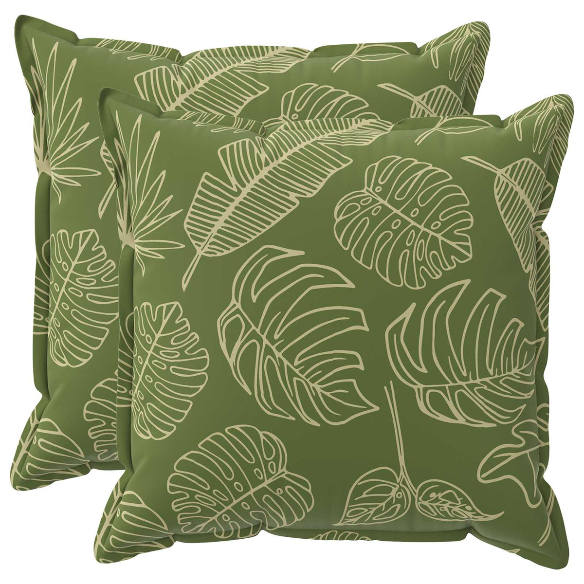 vidaXL Throw Pillow 2 pcs HOUTEN Leaf Design 80 x 80 cm Polyester 2
