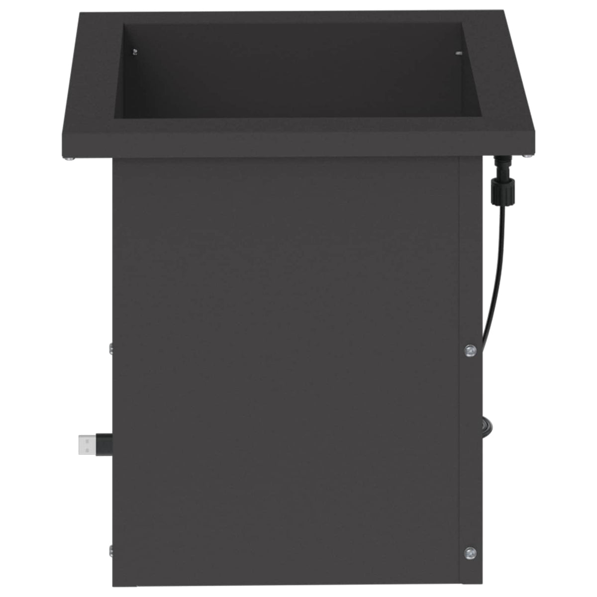 vidaXL Garden Planter with LED 2 pcs Black 30 x 30 x 30 cm Steel 5