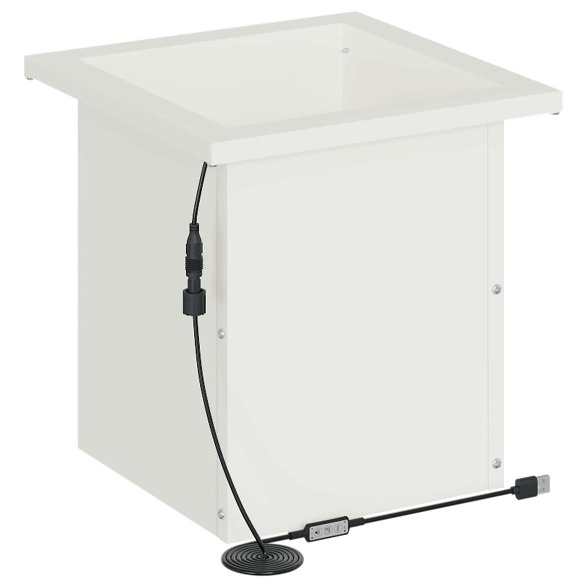 vidaXL Garden Planter with LED 2 pcs White 30 x 30 x 30 cm Steel 6