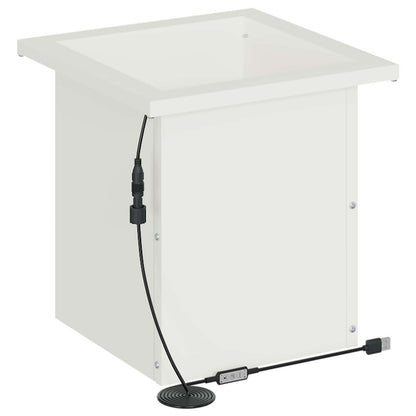 vidaXL Garden Planter with LED 2 pcs White 30 x 30 x 30 cm Steel 6