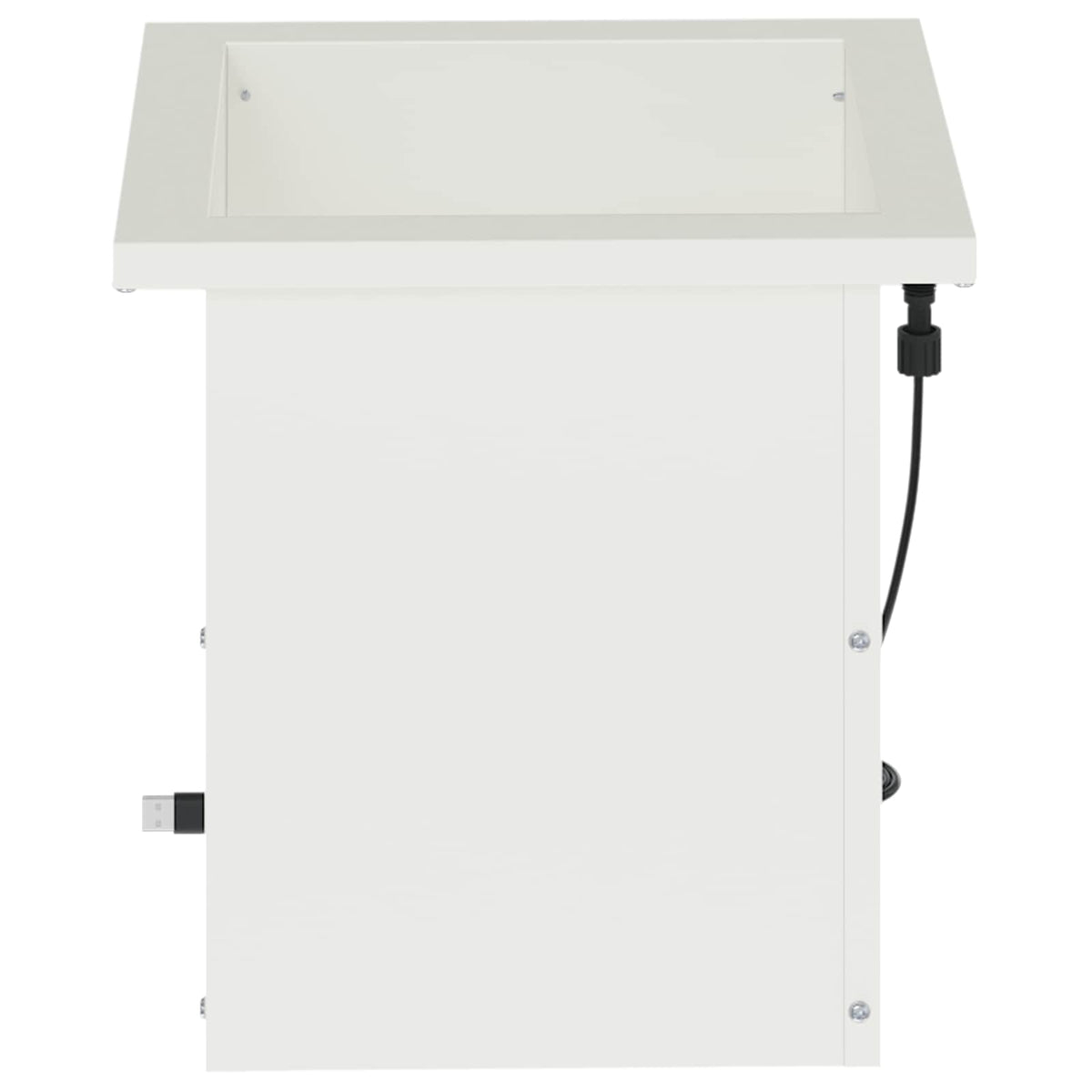 vidaXL Garden Planter with LED 2 pcs White 30 x 30 x 30 cm Steel 5