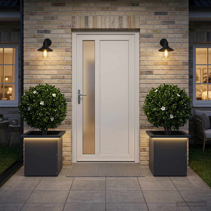 vidaXL Garden Planter with LED 2 pcs Antracite 30 x 30 x 30 cm Steel 1