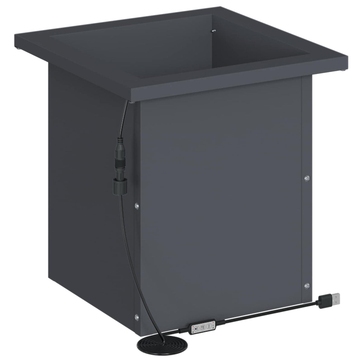 vidaXL Garden Planter with LED 2 pcs Antracite 30 x 30 x 30 cm Steel 6