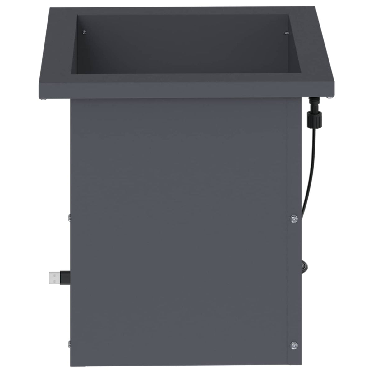 vidaXL Garden Planter with LED 2 pcs Antracite 30 x 30 x 30 cm Steel 5