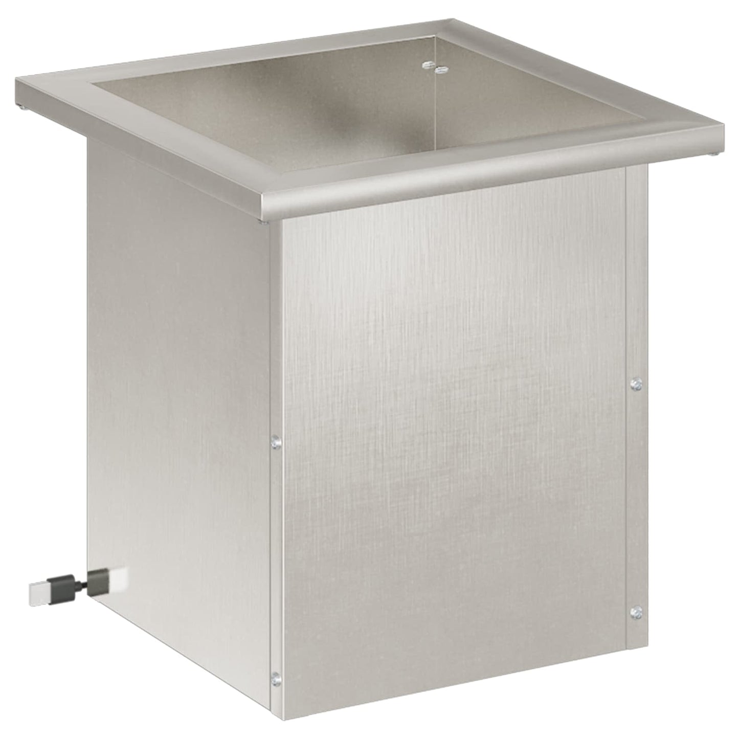vidaXL Garden Planter with LED Silver 30 x 30 x 30 cm Stainless Steel 2