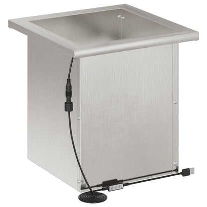 vidaXL Garden Planter with LED Silver 30 x 30 x 30 cm Stainless Steel 4