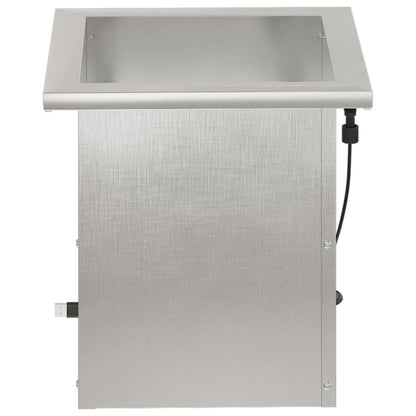 vidaXL Garden Planter with LED Silver 30 x 30 x 30 cm Stainless Steel 3