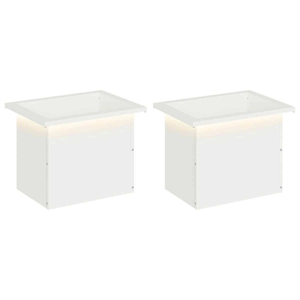 vidaXL Garden Planter with LED 2 pcs White 30 x 40 x 30 cm Steel 2