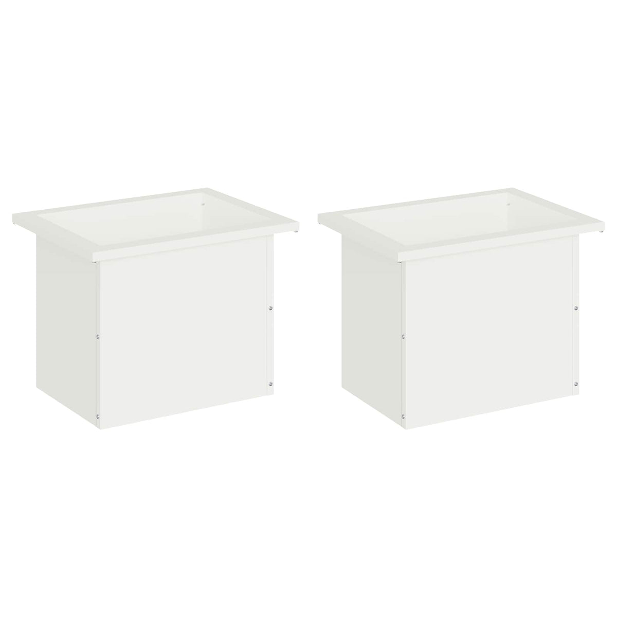 vidaXL Garden Planter with LED 2 pcs White 30 x 40 x 30 cm Steel 4