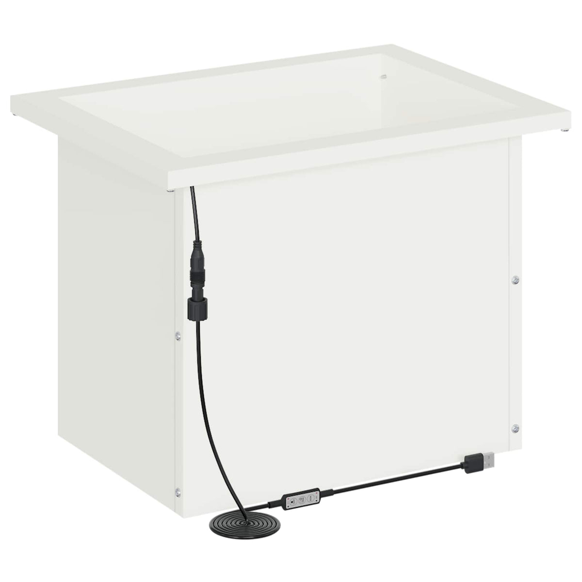 vidaXL Garden Planter with LED 2 pcs White 30 x 40 x 30 cm Steel 6
