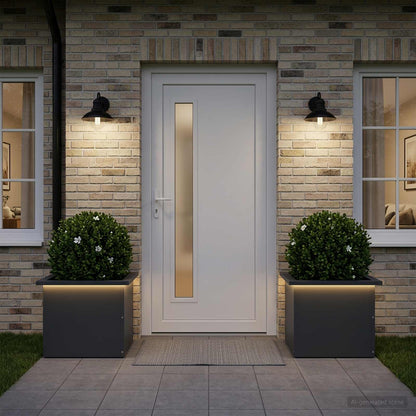 Garden Planter with LED 30 x 40 x 30 cm Steel 2 Width 30 cm Depth 40 cm Anthracite