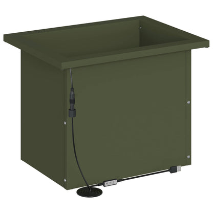 vidaXL Garden Planter with LED 2 pcs Olive Green 30 x 40 x 30 cm Steel 6