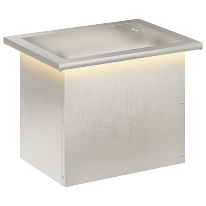 vidaXL Garden Planter with LED Silver 30 x 40 x 30 cm Stainless Steel 2