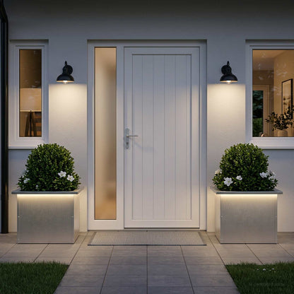 vidaXL Garden Planter with LED 30 x 40 x 30 cm Steel 2 pcs