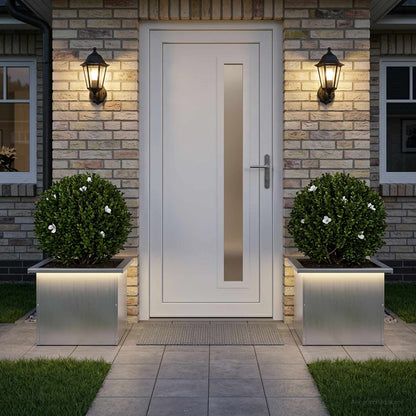 vidaXL Garden Planter with LED 2 pcs Silver 30 x 40 x 30 cm 3