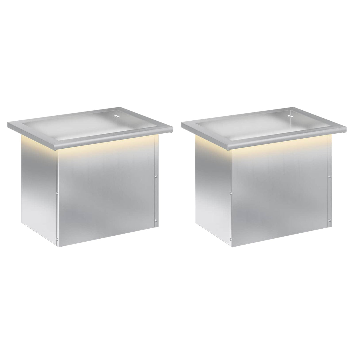 vidaXL Garden Planter with LED 2 pcs Silver 30 x 40 x 30 cm 2