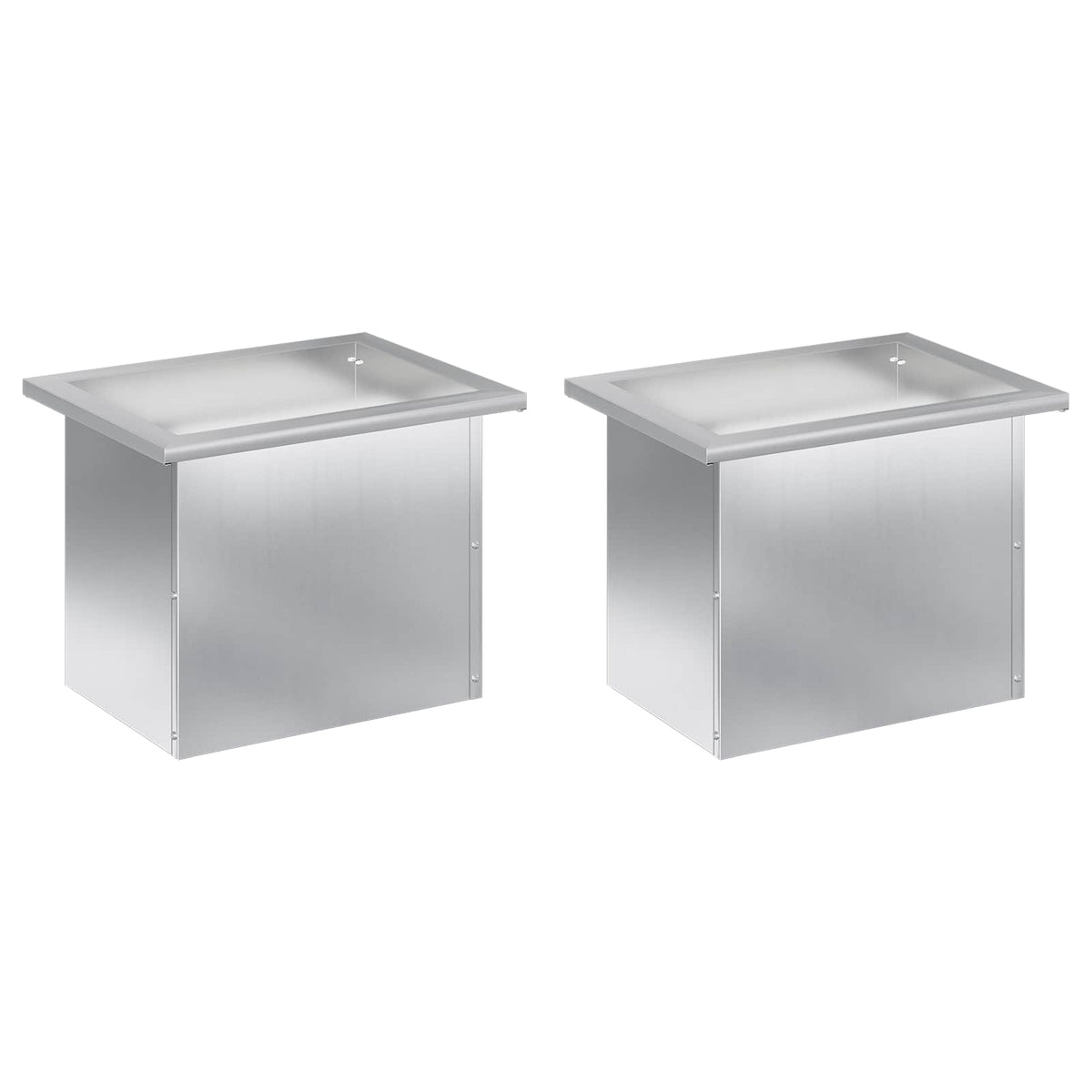 vidaXL Garden Planter with LED 2 pcs Silver 30 x 40 x 30 cm 4