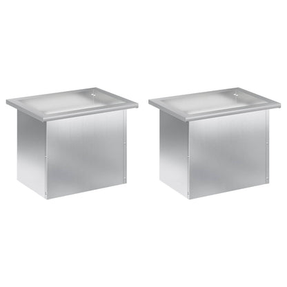 vidaXL Garden Planter with LED 2 pcs Silver 30 x 40 x 30 cm 4