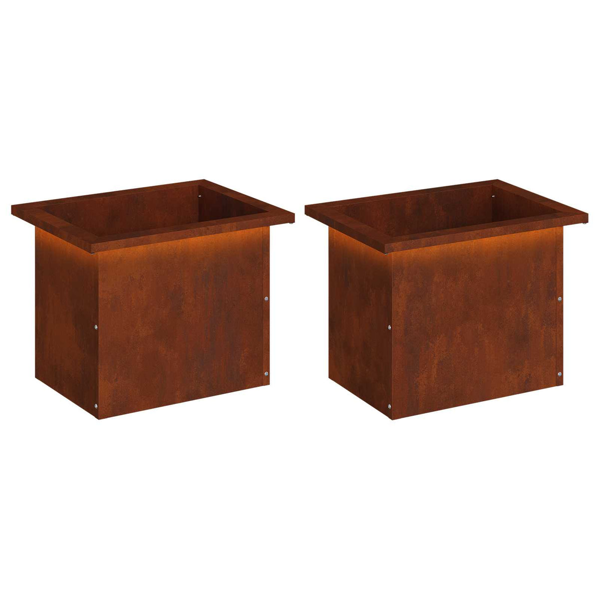 vidaXL Garden Planter with LED 2 pcs Rusty 30 x 40 x 30 cm 2
