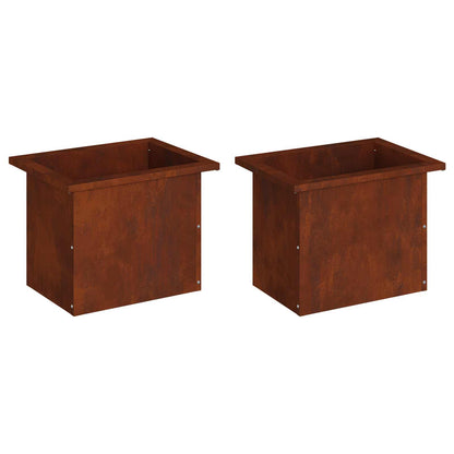 vidaXL Garden Planter with LED 2 pcs Rusty 30 x 40 x 30 cm 4
